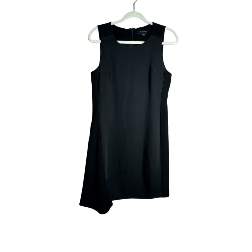 All Saints Tara dress sleeveless black asymmetrical hem size 8 L24